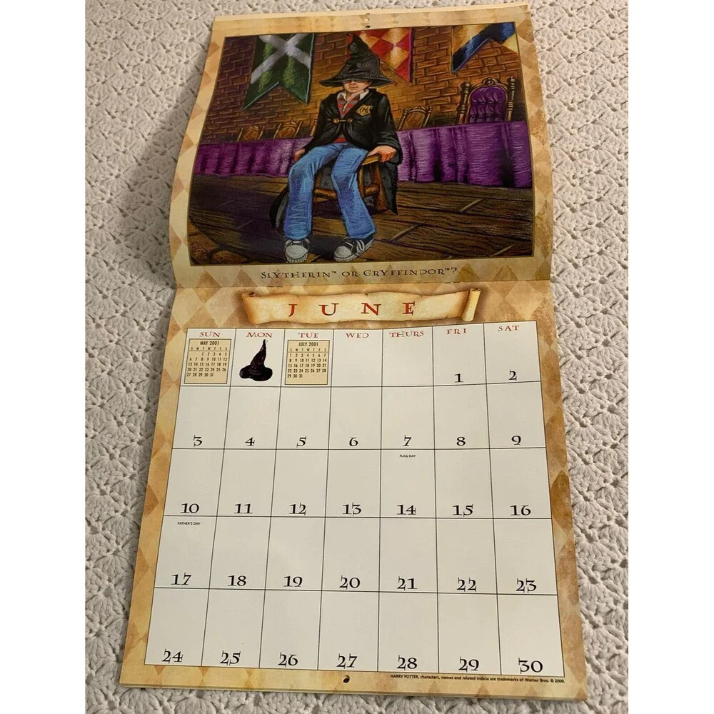 Lot 2 Vintage Harry Potter calendar 2001 Hogwarts Gryffindor 2002 Philosophers